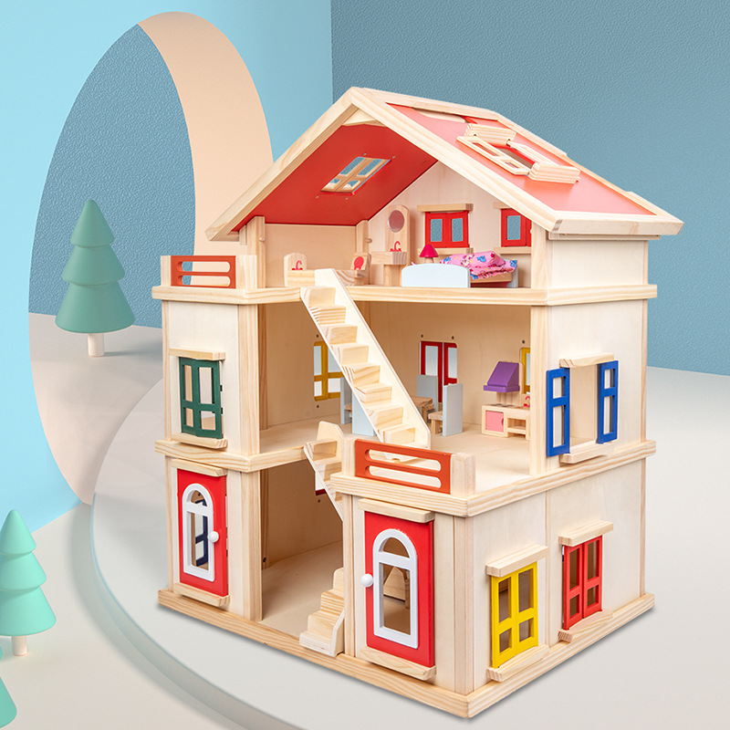 Precisa de uma casa de boneca de madeira para crianças pequenas divertidas e duráveis?